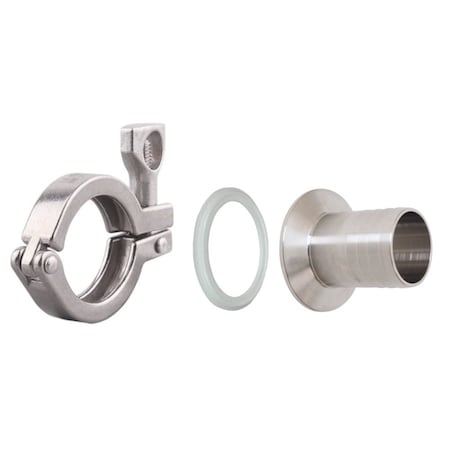 Flux Pumps Adapter kit for pump discharge, from 2 inch tri clamp to 1.5 inch hose barb 24-ZORO0335